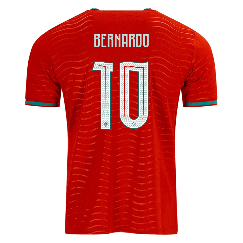PUMA Men's Portugal Bernardo Home World Cup 2026 Soccer Jersey (Club Red/Green Lagoon) | SoccerWearhouse