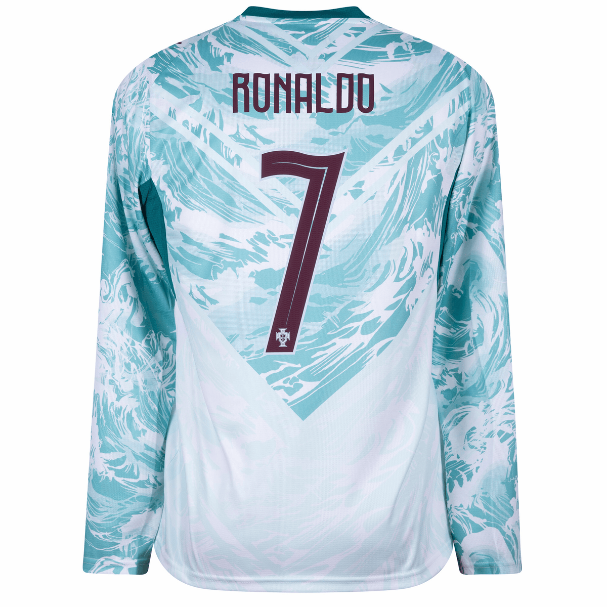 PUMA Men's Portugal Cristiano Ronaldo Long Sleeve Away Jersey 2026 (White/Green Lagoon) | SoccerWearhouse