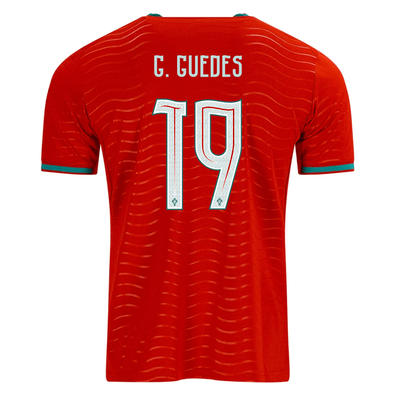 PUMA Men's Portugal G. Guedes Home World Cup 2026 Soccer Jersey (Club Red/Green Lagoon) | SoccerWearhouse
