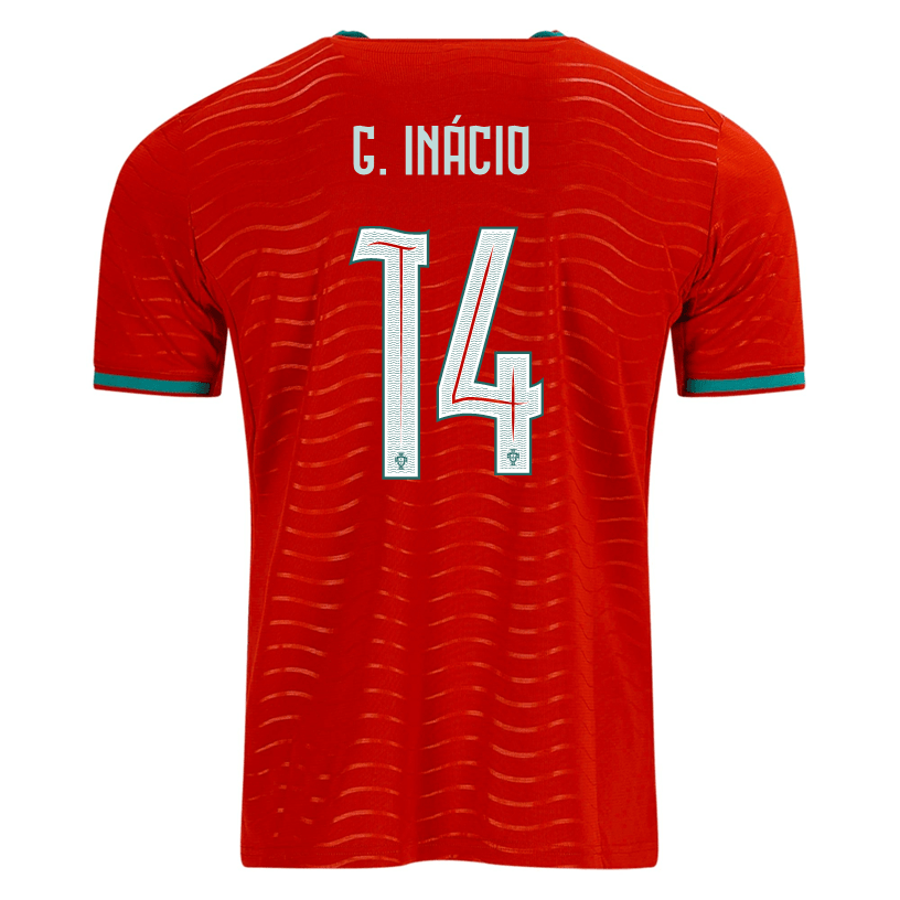 PUMA Men's Portugal G. Inacio Home World Cup 2026 Soccer Jersey (Club Red/Green Lagoon) | SoccerWearhouse