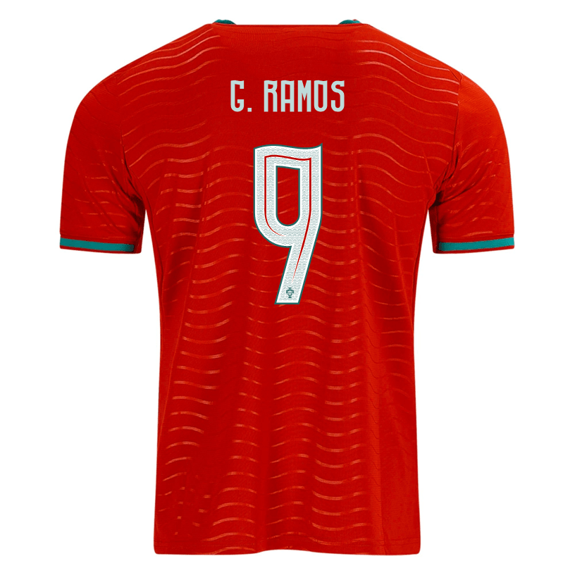 PUMA Men's Portugal G. Ramos Home World Cup 2026 Soccer Jersey (Club Red/Green Lagoon) | SoccerWearhouse