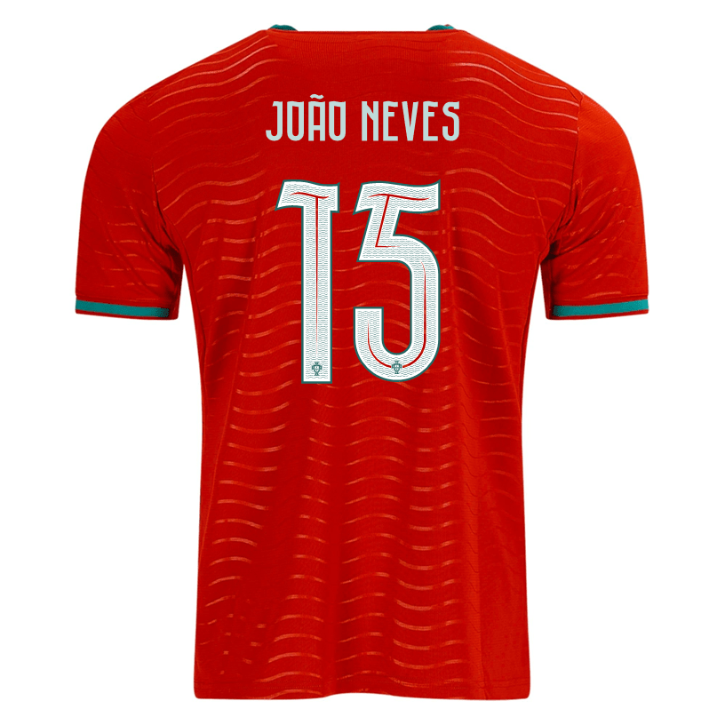 PUMA Men's Portugal Joao Neves Home World Cup 2026 Soccer Jersey (Club Red/Green Lagoon) | SoccerWearhouse