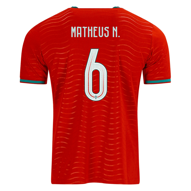 PUMA Men's Portugal Matheus N. Home World Cup 2026 Soccer Jersey (Club Red/Green Lagoon) | SoccerWearhouse