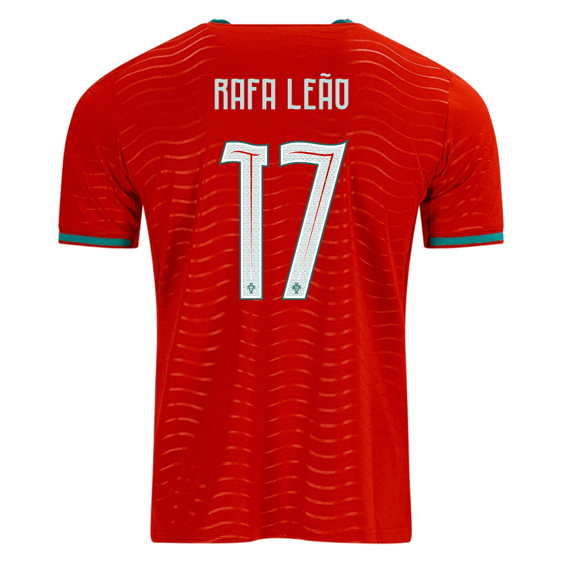 PUMA Men's Portugal Rafa Leao Home World Cup 2026 Soccer Jersey (Club Red/Green Lagoon) | SoccerWearhouse