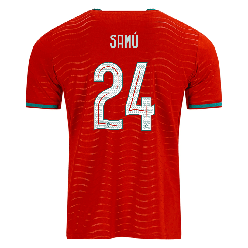 PUMA Men's Portugal Samu Home World Cup 2026 Soccer Jersey (Club Red/Green Lagoon) | SoccerWearhouse