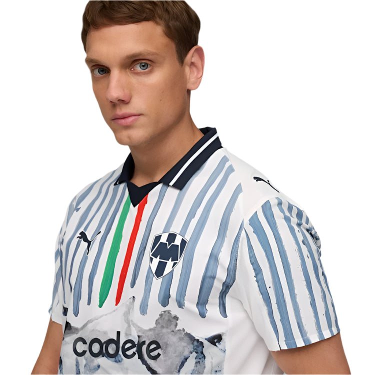 Puma Monterrey 25/26 Kid Super Authentic Jersey (Puma White/Deep Navy) | SoccerWearhouse