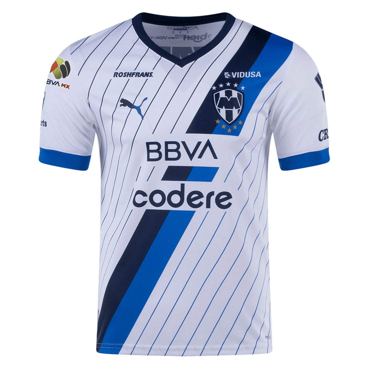 Puma Monterrey Authentic Away Jersey w/ Liga MX Patch 23/24 (Puma White) | SoccerWearhouse