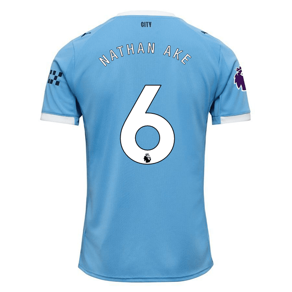 Puma Nathan Ake Manchester City Home Jersey 25/26 w/ EPL + Sponsor Pat