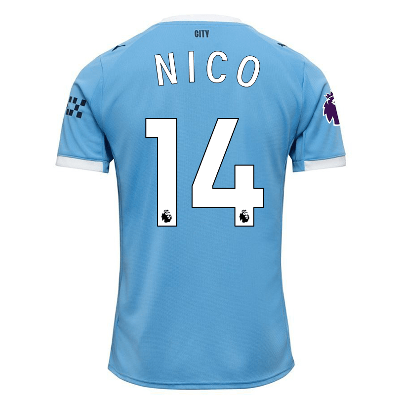 Puma Nico Manchester City Home Jersey 25/26 w/ EPL + Sponsor Patch (Team Light Blue/Puma White) | SoccerWearhouse