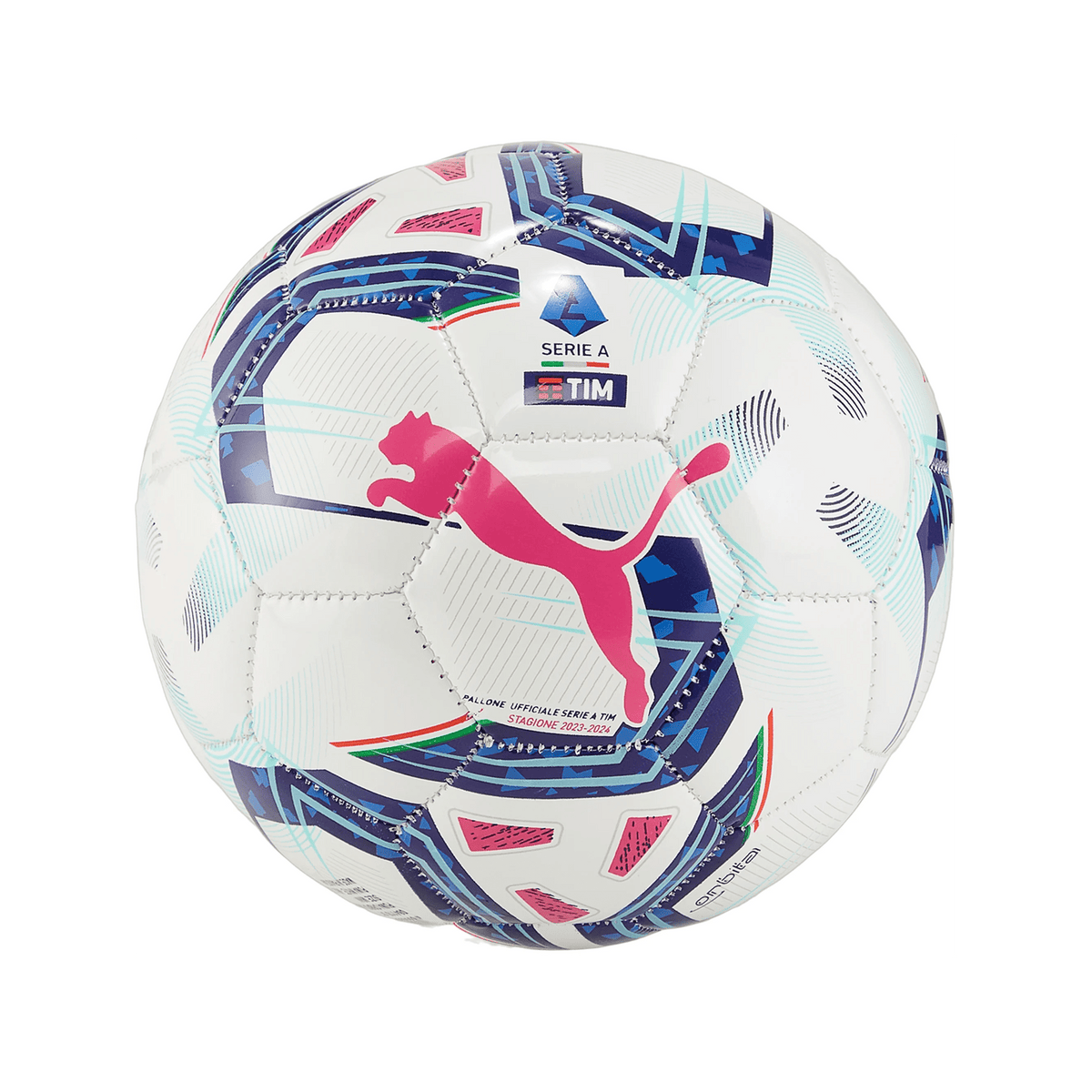 Puma Orbita Serie A MS Mini Ball 23/24 (Puma White/Blue Glimmer/Sunset Glow) | SoccerWearhouse