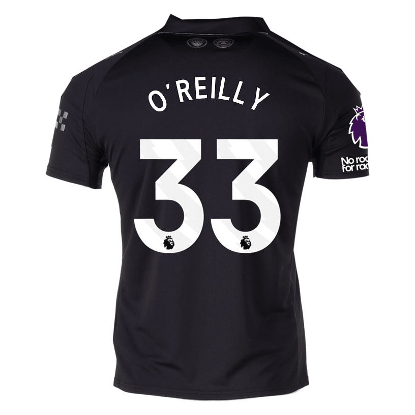 Puma O'Reilly Men's Manchester City Away Jersey 25/26 w/ NRFR + EPL Patches (Puma Black) | SoccerWearhouse