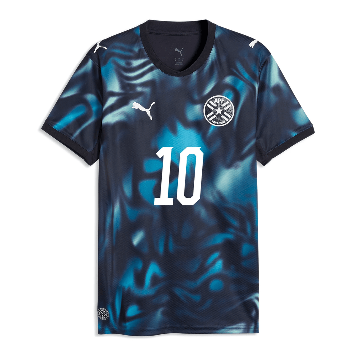 Puma Paraguay Miguel Almirón Away Jersey 2026 (Navy/Tropical Blue) | SoccerWearhouse