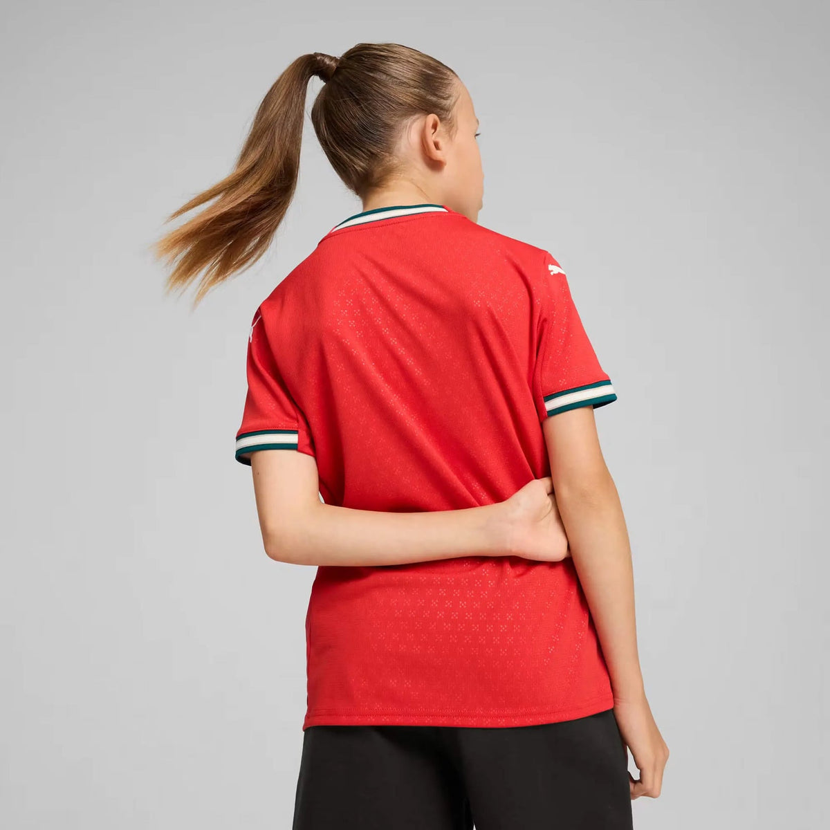 Puma Portugal Cristiano Ronaldo Youth Home Jersey 25/26 (Sport Red/Sugared Almond) | SoccerWearhouse