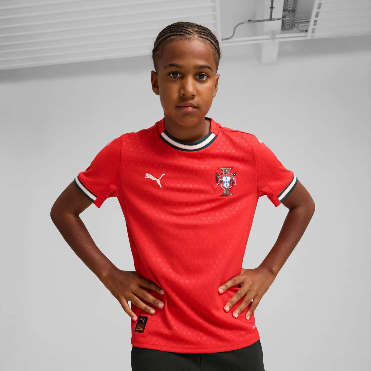 Puma Portugal Cristiano Ronaldo Youth Home Jersey 25/26 (Sport Red/Sugared Almond) | SoccerWearhouse