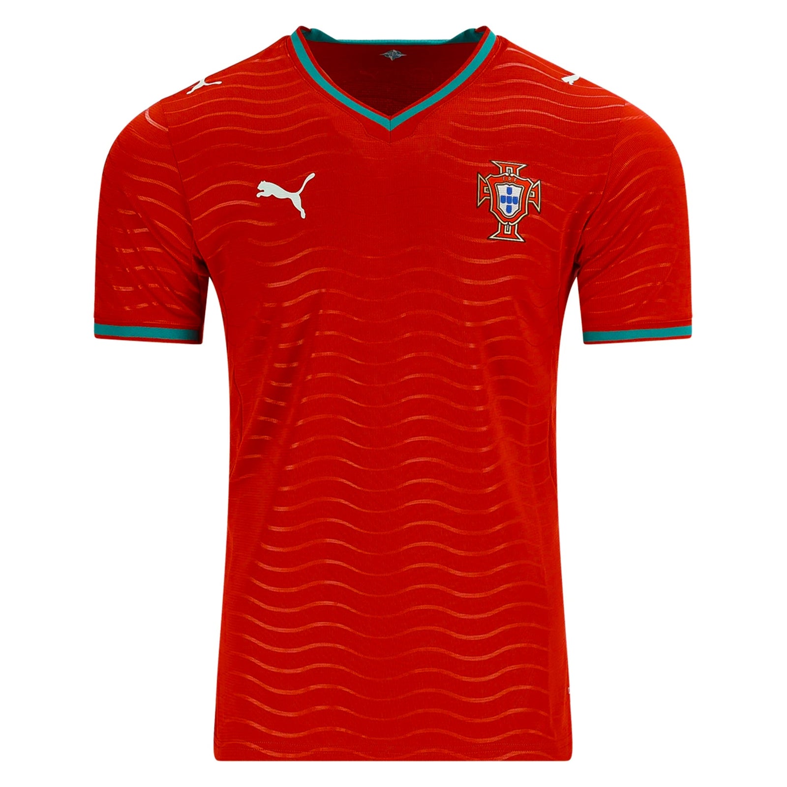 PUMA Portugal Home World Cup 2026 Soccer Jersey (Club Red/Green Lagoon) | SoccerWearhouse