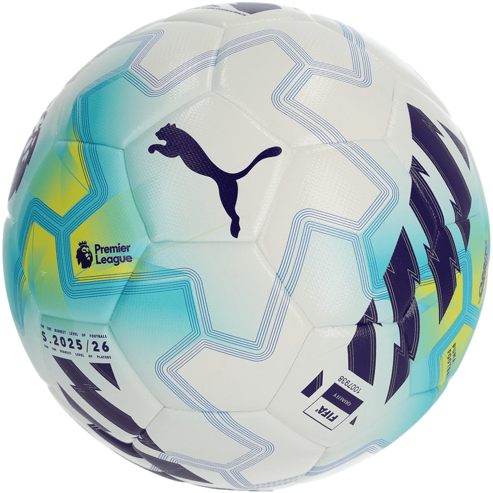 Puma Premier League Orbita Match Lights Ball FIFA Pro Winter Edition 25/26 (White/Aqua/Blue) | SoccerWearhouse