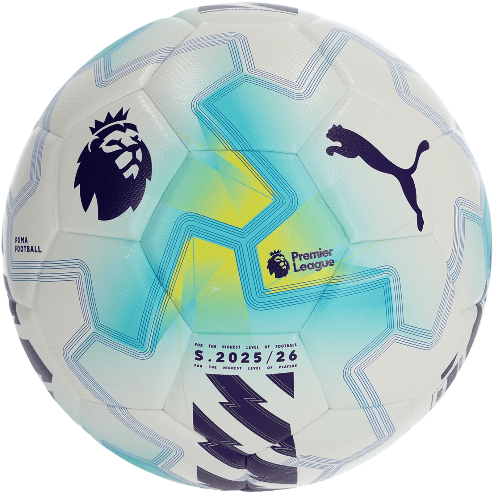 Puma Premier League Orbita Match Lights Ball FIFA Pro Winter Edition 25/26 (White/Aqua/Blue) | SoccerWearhouse