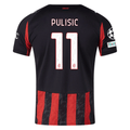 Puma Pulisic Men's AC Milan Home Jersey w/ Champions League Patches 25/26 (Red/Black)