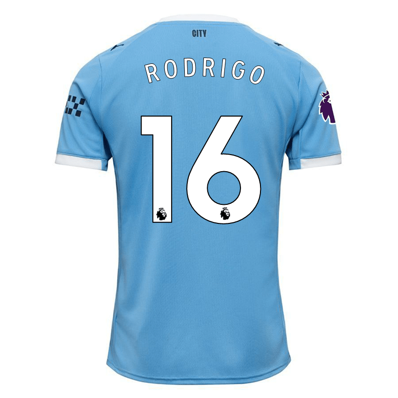 Puma Rodrigo Manchester City Home Jersey 25/26 w/ EPL + Sponsor Patch (Team Light Blue/Puma White) | SoccerWearhouse