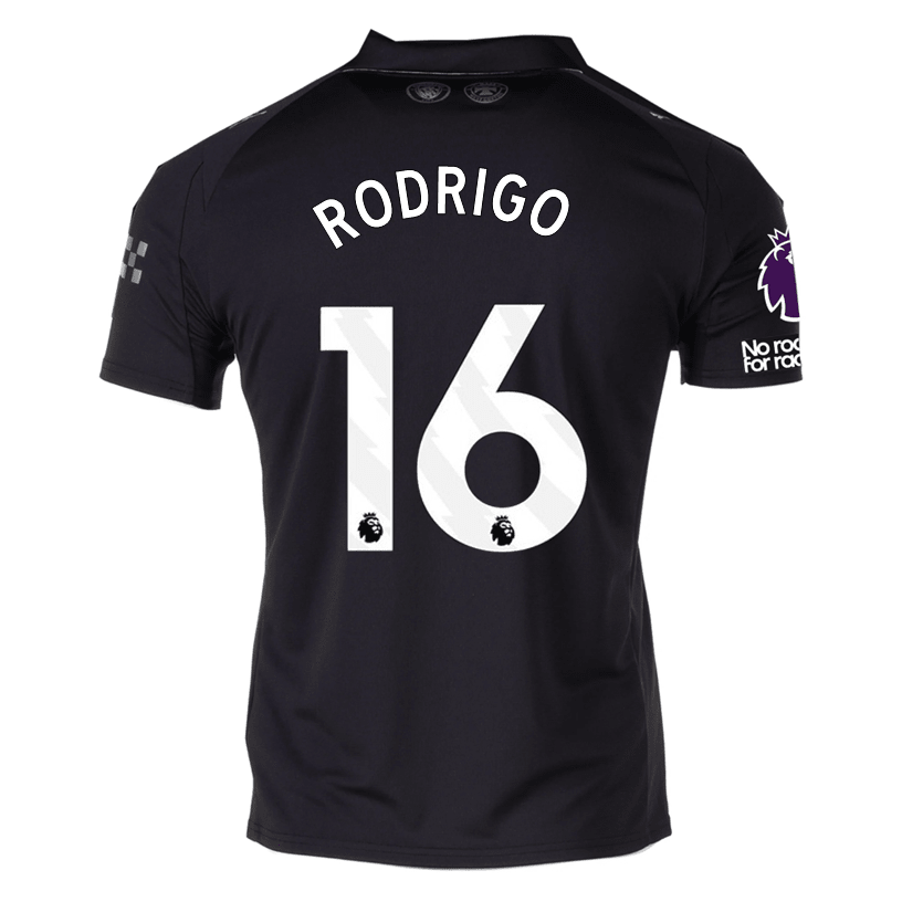 Puma Rodrigo Men's Manchester City Away Jersey 25/26 w/ NRFR + EPL Patches (Puma Black) | SoccerWearhouse
