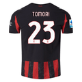 Puma Tomori Men's AC Milan Authentic Home Jersey 25/26 w/ Seria A Patch (Red/Black)