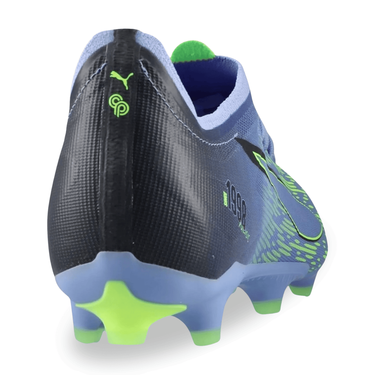 Puma Ultra 5 Match Chasing FG Soccer Cleats (Elektro Purple/Green Glare) | SoccerWearhouse