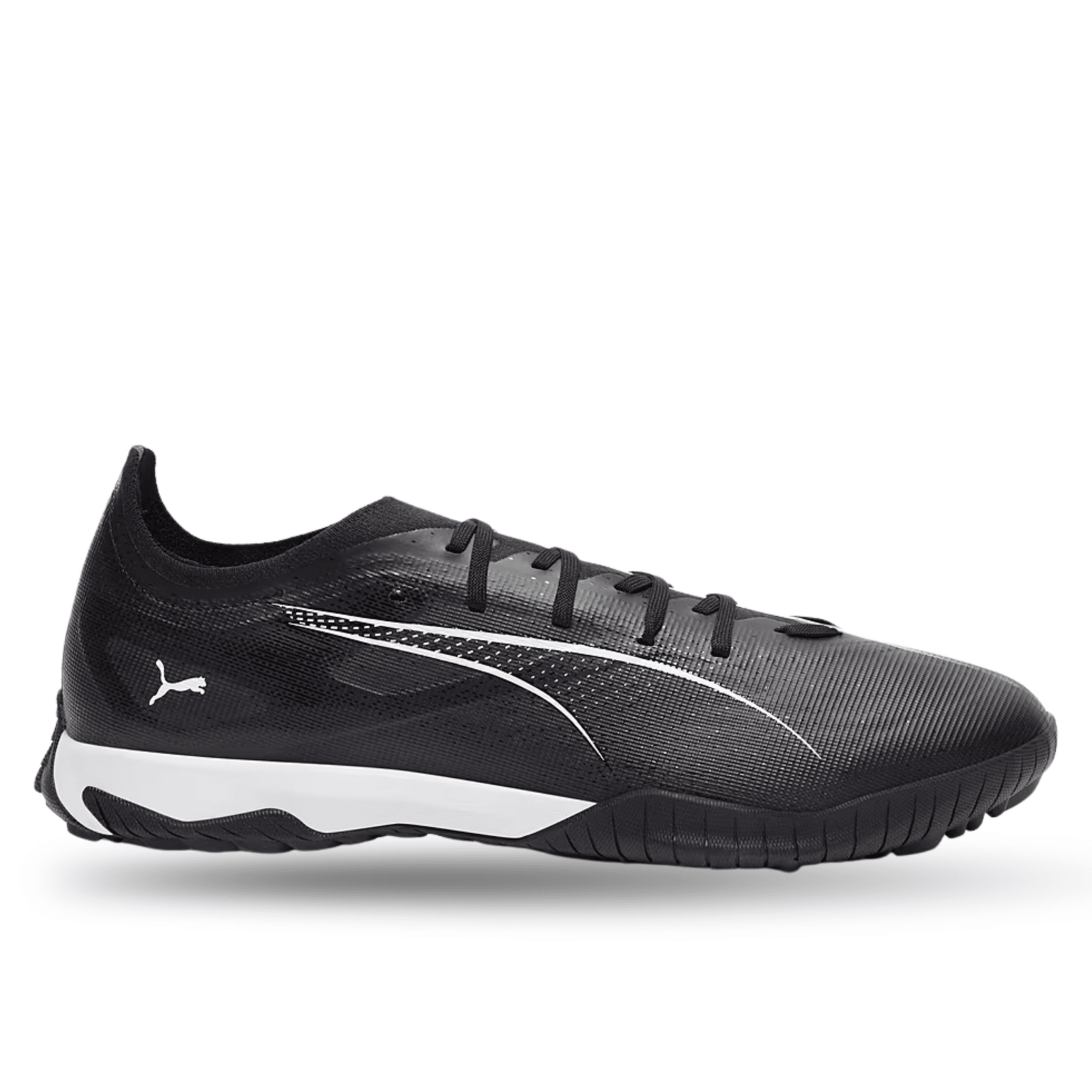 PUMA Ultra 5 Match TT Turf Soccer Shoes (Black/White) | SoccerWearhouse