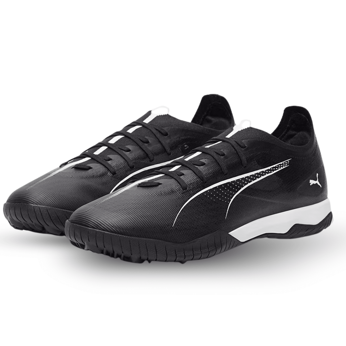 PUMA Ultra 5 Match TT Turf Soccer Shoes (Black/White) | SoccerWearhouse