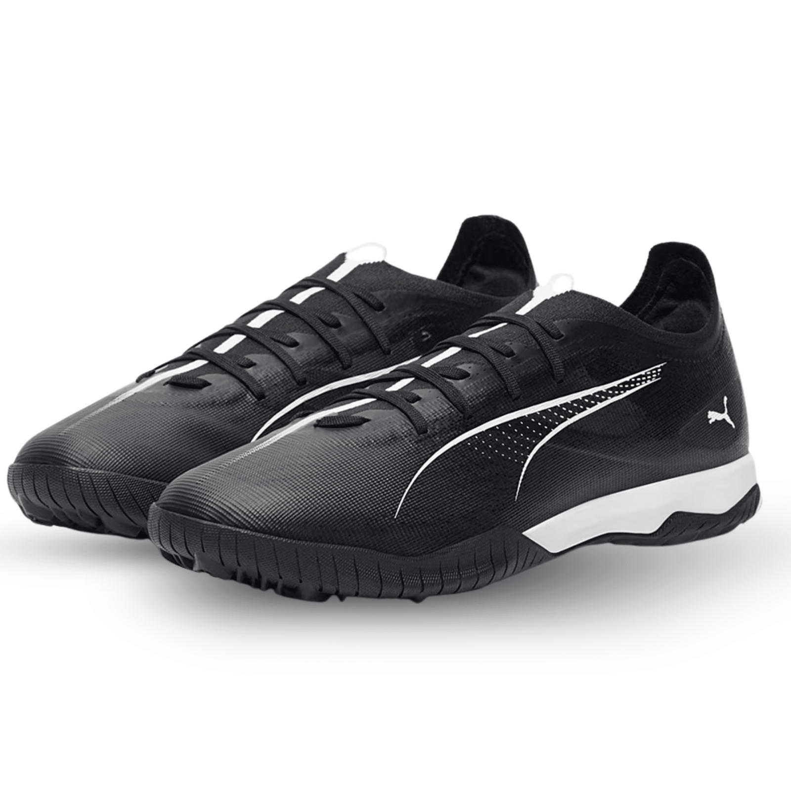 PUMA Ultra 5 Match TT Turf Soccer Shoes (Black/White) | SoccerWearhouse