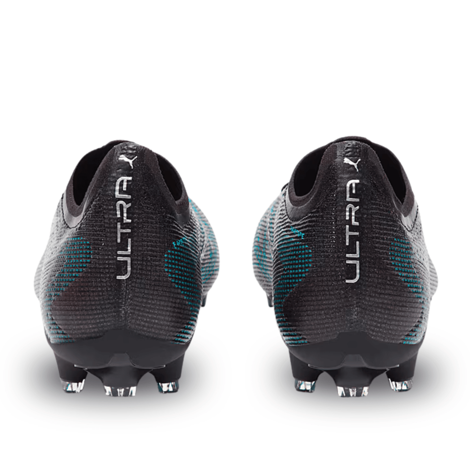Puma Ultra 5 Pro FG/AG Soccer Cleats (Black/Silver/Bright Aqua) | SoccerWearhouse