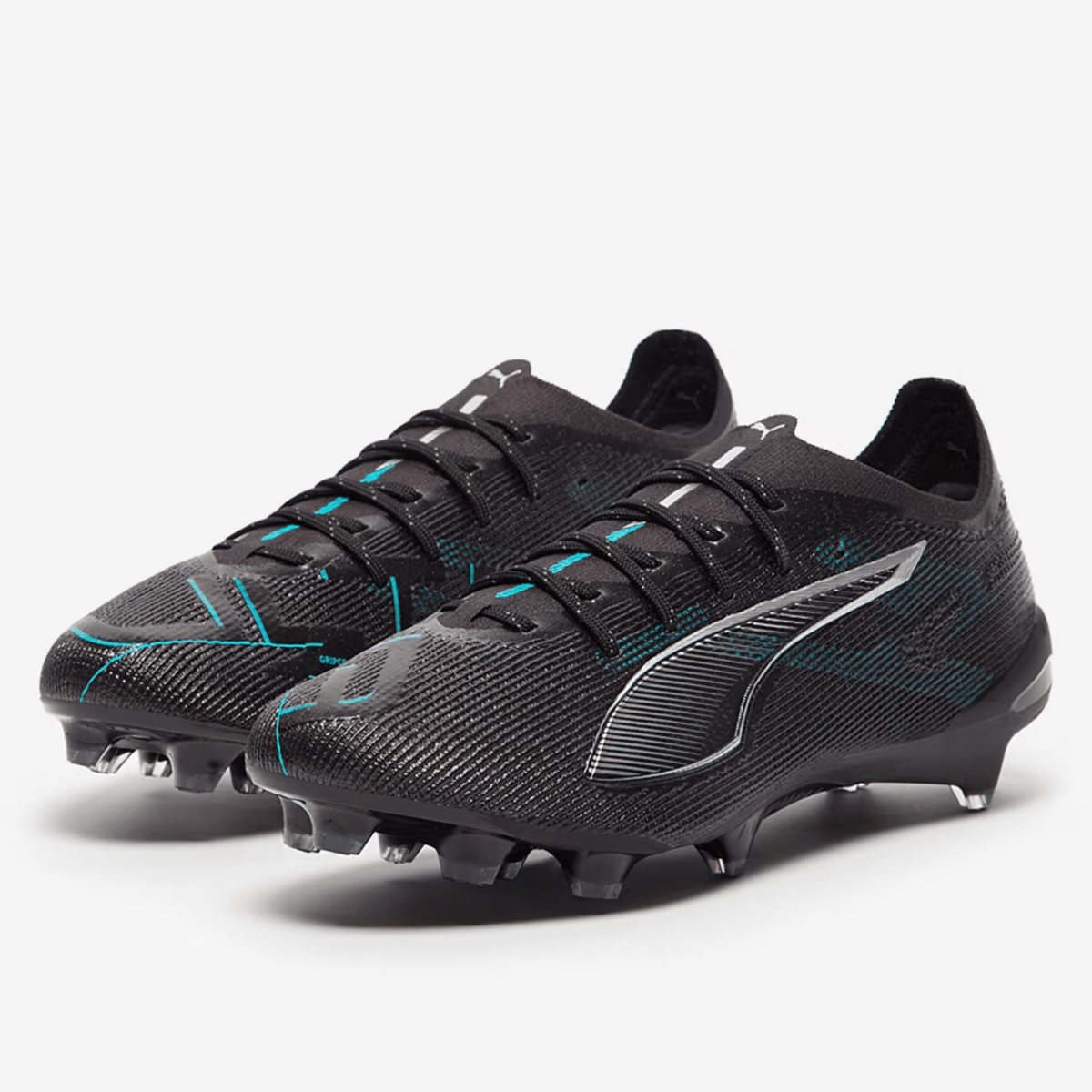 Puma Ultra 5 Ultimate FG Soccer Cleats (Black/Silver/Bright Royal) | SoccerWearhouse