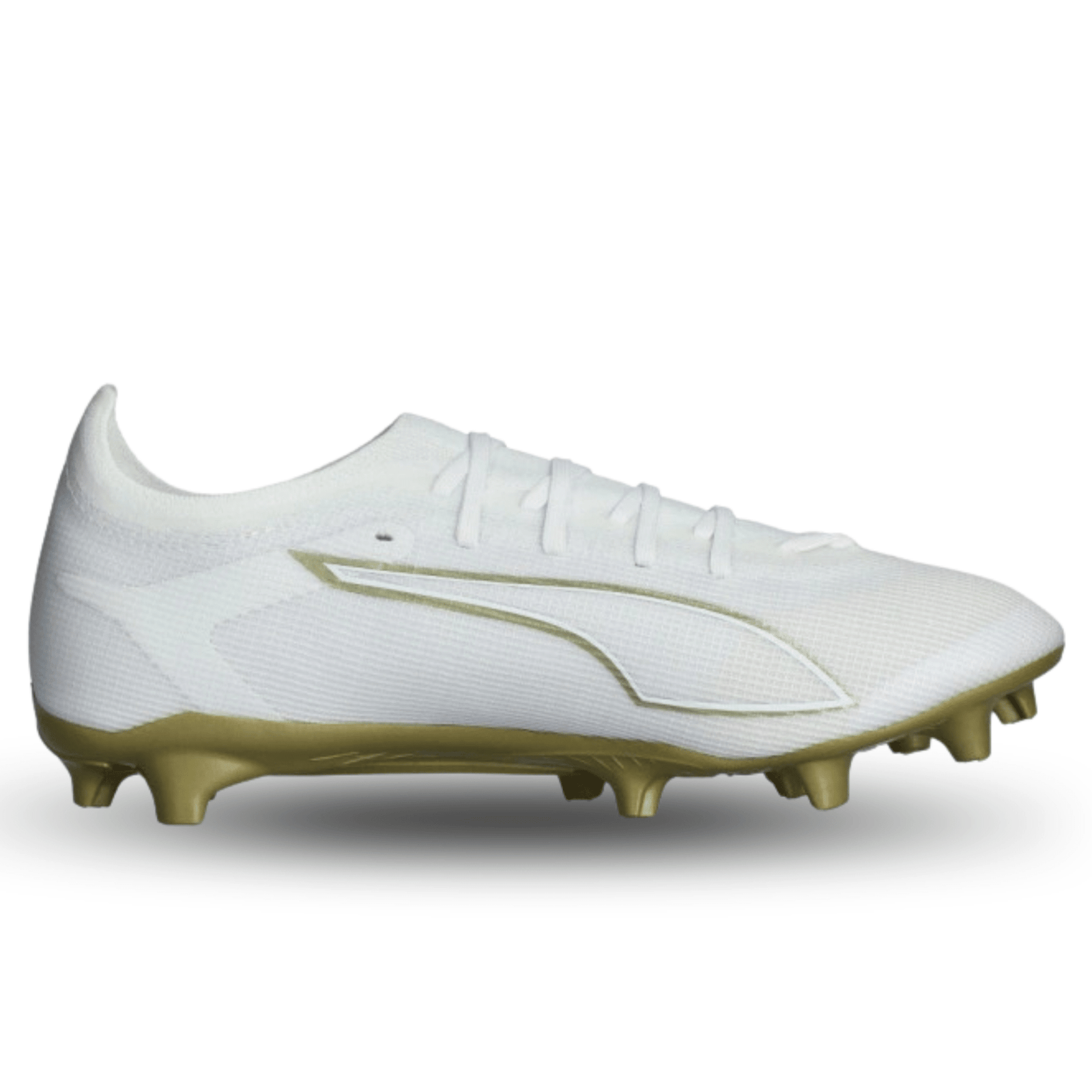 Puma Ultra 6 Match FG/AG Soccer Cleats (White/Gold) | SoccerWearhouse
