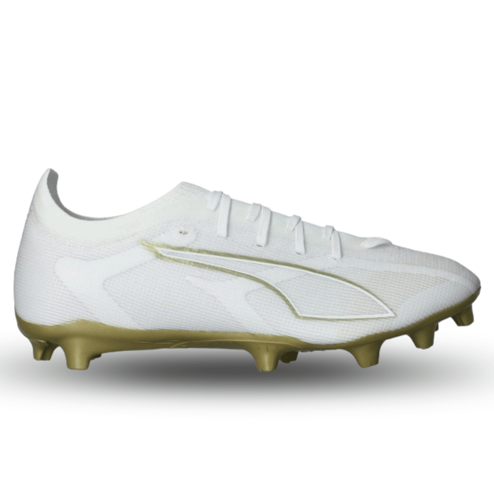 Puma Ultra 6 Match FG/AG Soccer Cleats (White/Gold) | SoccerWearhouse