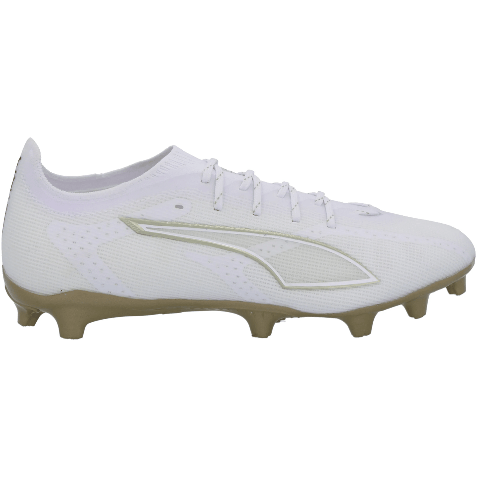 Puma Ultra 6 Pro FG/AG Soccer Cleats (White/Gold) | SoccerWearhouse