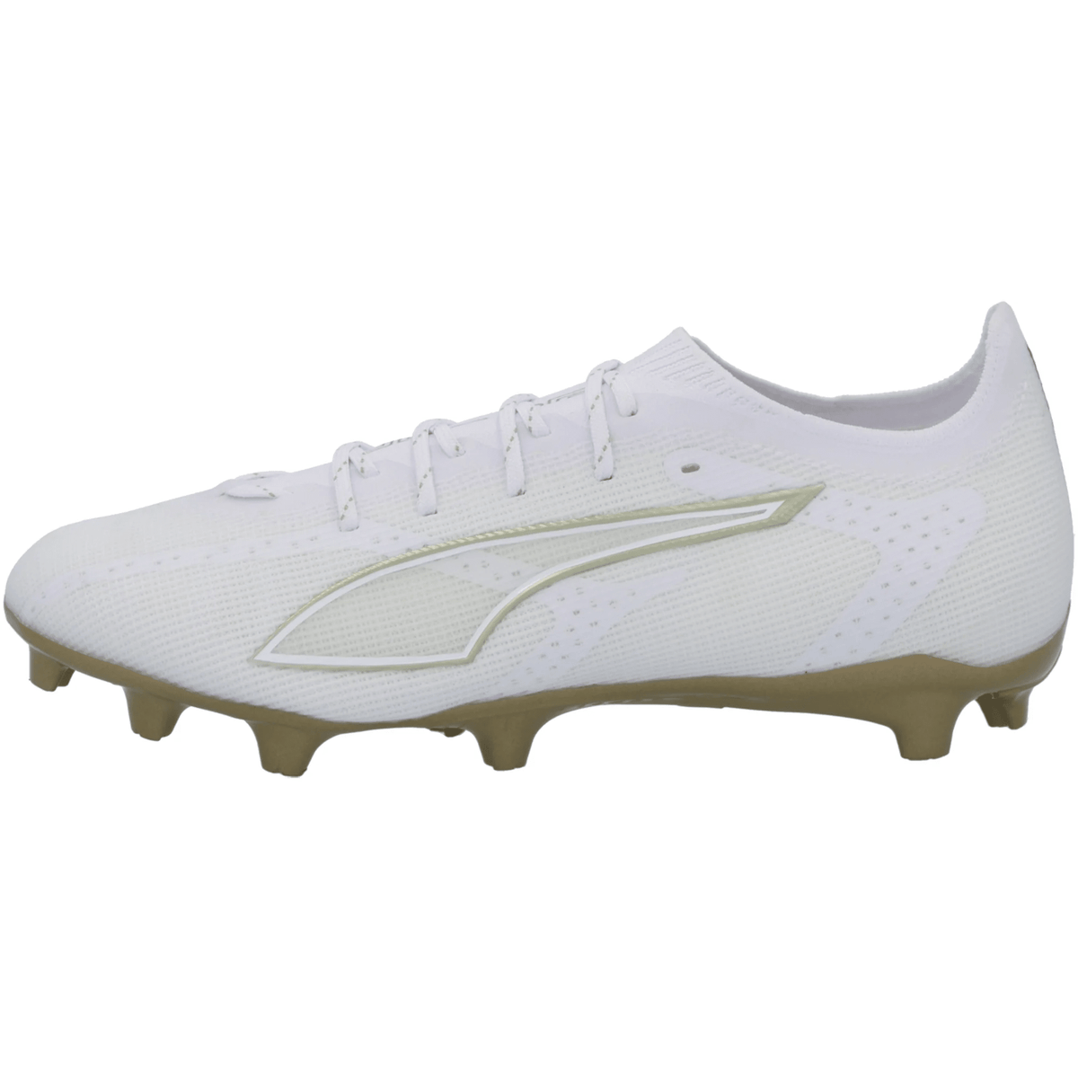 Puma Ultra 6 Pro FG/AG Soccer Cleats (White/Gold) | SoccerWearhouse