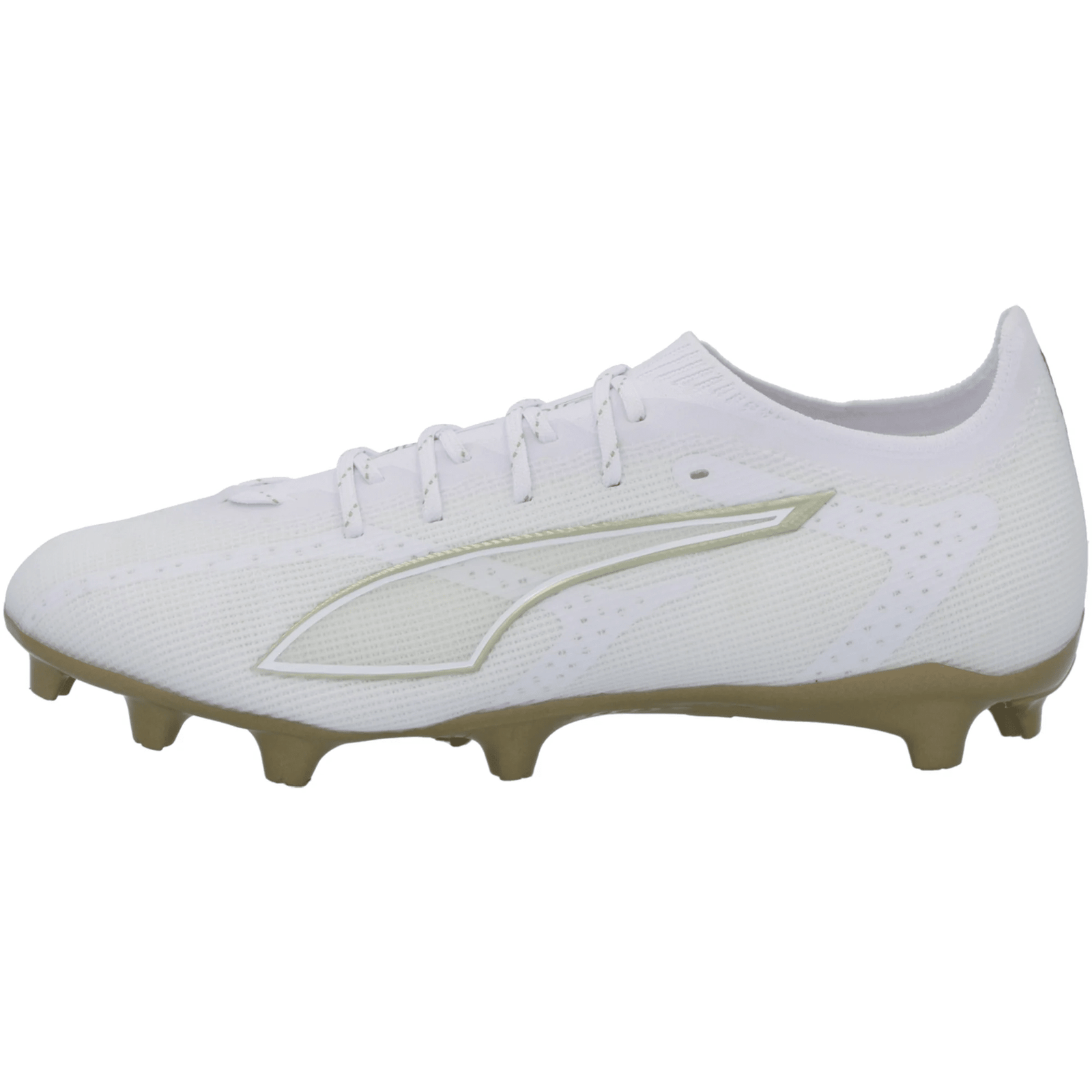 Puma Ultra 6 Pro FG/AG Soccer Cleats (White/Gold) | SoccerWearhouse