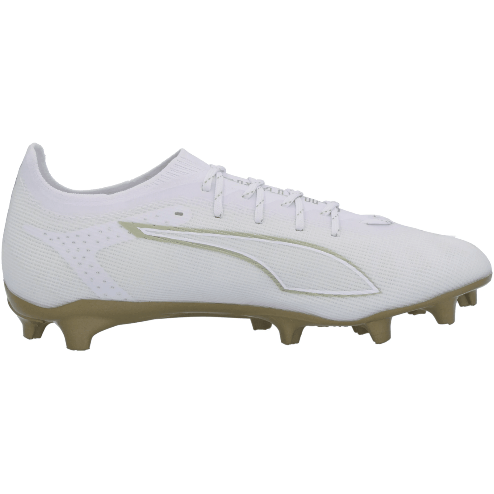 Puma Ultra 6 Pro FG/AG Soccer Cleats (White/Gold) | SoccerWearhouse