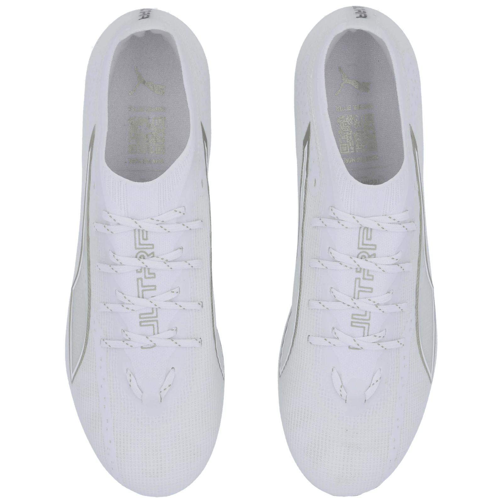 Puma Ultra 6 Pro FG/AG Soccer Cleats (White/Gold) | SoccerWearhouse