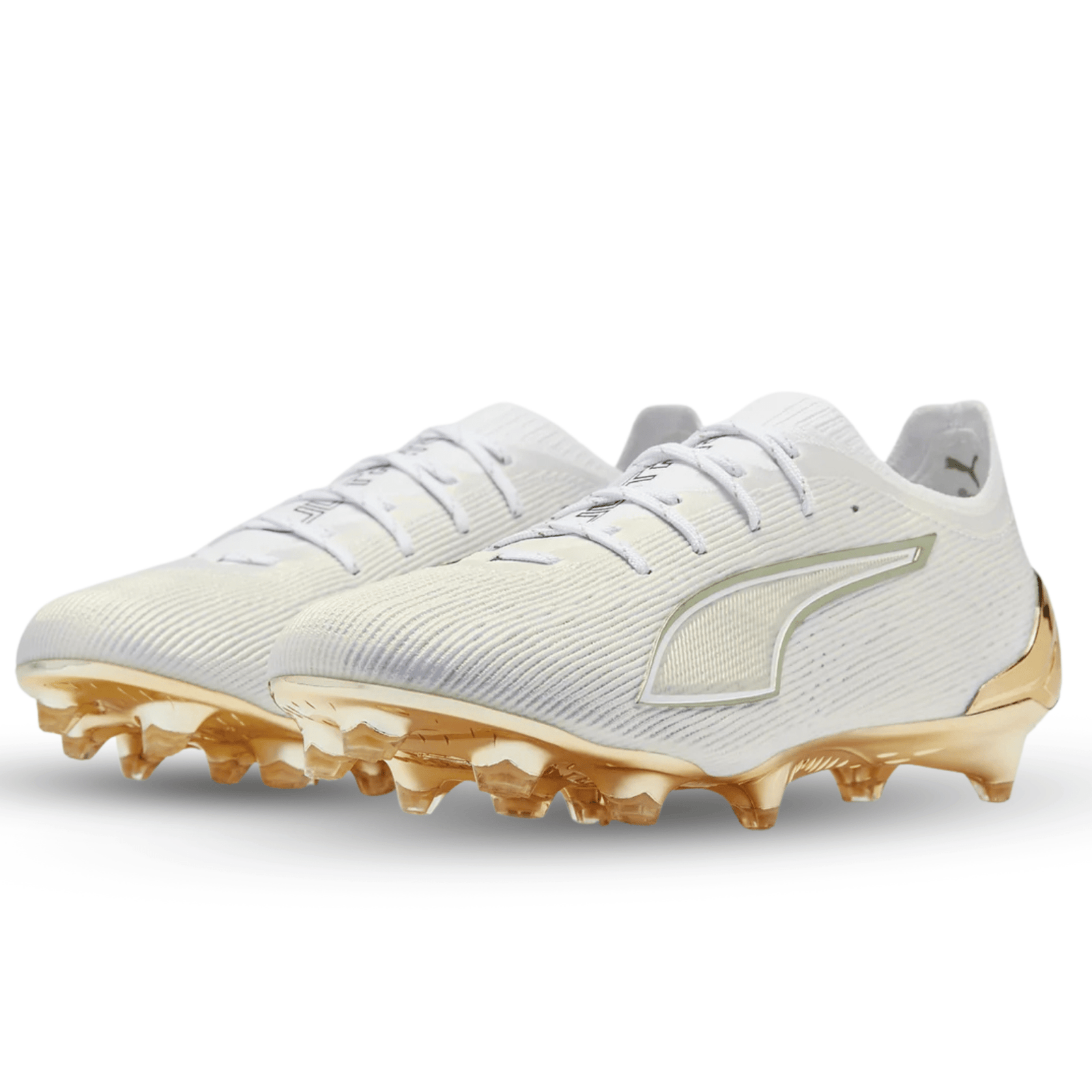 Puma Ultra 6 Ultimate FG Soccer Cleats (White/Gold) | SoccerWearhouse