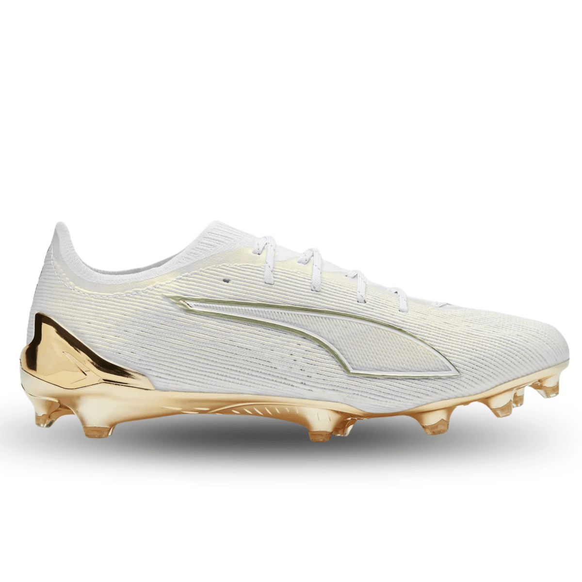 Puma Ultra 6 Ultimate FG Soccer Cleats (White/Gold) | SoccerWearhouse