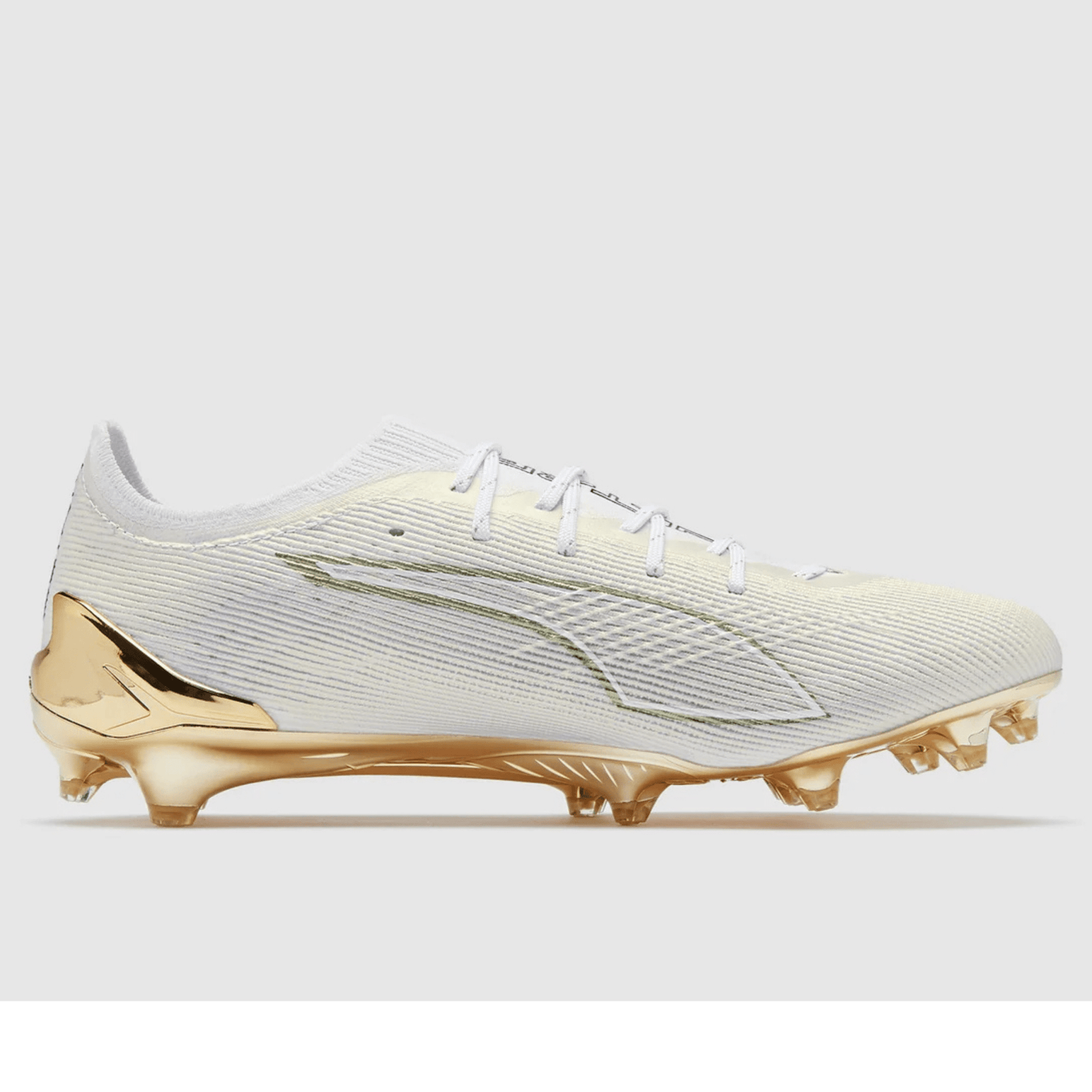Puma Ultra 6 Ultimate FG Soccer Cleats (White/Gold) | SoccerWearhouse