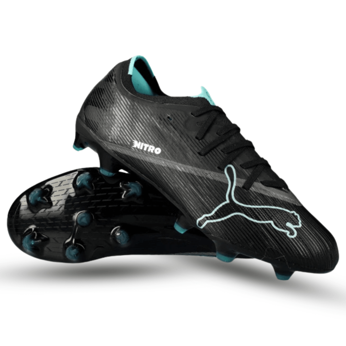 PUMA Ultra Nitro 7 Match FG/AG Soccer Cleats (Black/Intense Mint) | SoccerWearhouse