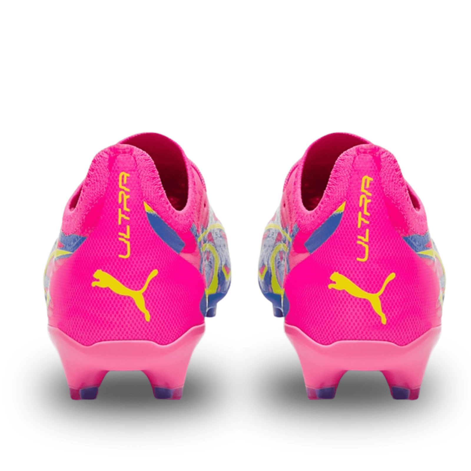 Puma Ultra Ultimate Energy FG/AG Soccer Cleats (Pink/Ultra Blue/Yellow Alert) | SoccerWearhouse