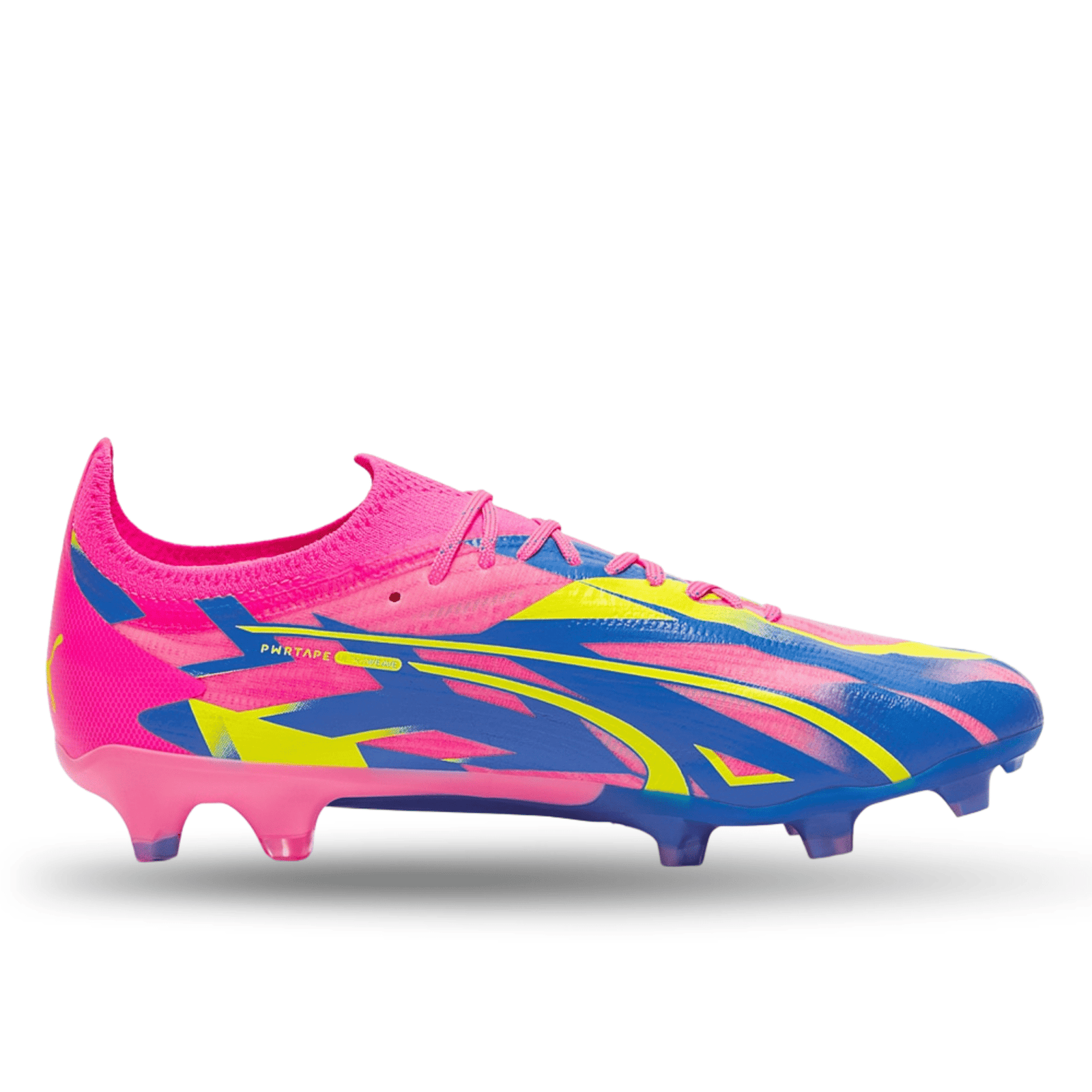 Puma Ultra Ultimate Energy FG/AG Soccer Cleats (Pink/Ultra Blue/Yellow Alert) | SoccerWearhouse