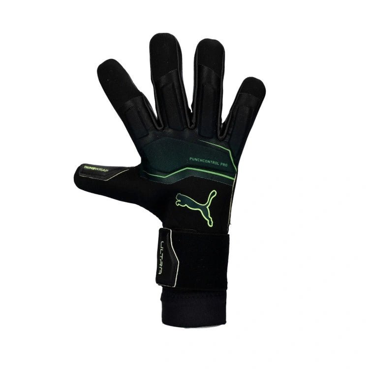 Puma Ultra Ultimate Hybrid Goalkeeper Gloves (Black/Green/Fizzy Light) | SoccerWearhouse