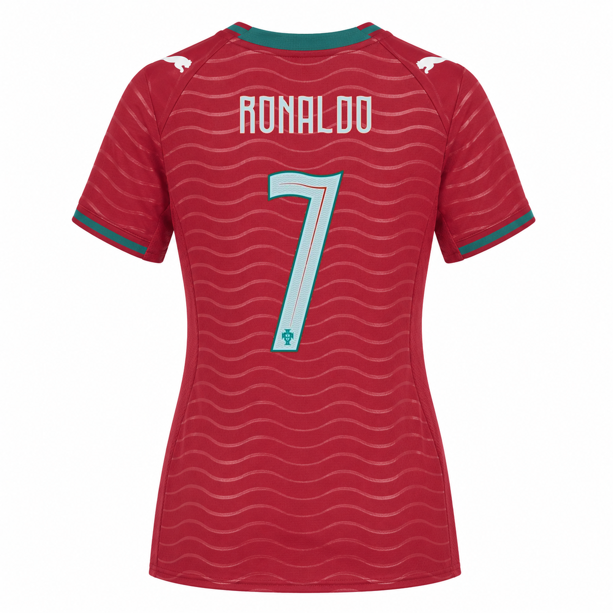 Puma Women’s Portugal Cristiano Ronaldo 2026 Home Jersey (Club Red/Green Lagoon)