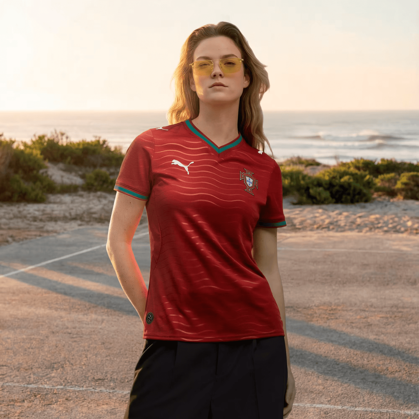 Puma Women’s Portugal Cristiano Ronaldo 2026 Home Jersey (Club Red/Green Lagoon) | SoccerWearhouse