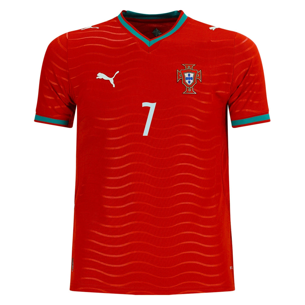 PUMA Youth Cristiano Ronaldo Portugal World Cup Home Jersey 2026 (Club Red/Green Lagoon) | SoccerWearhouse
