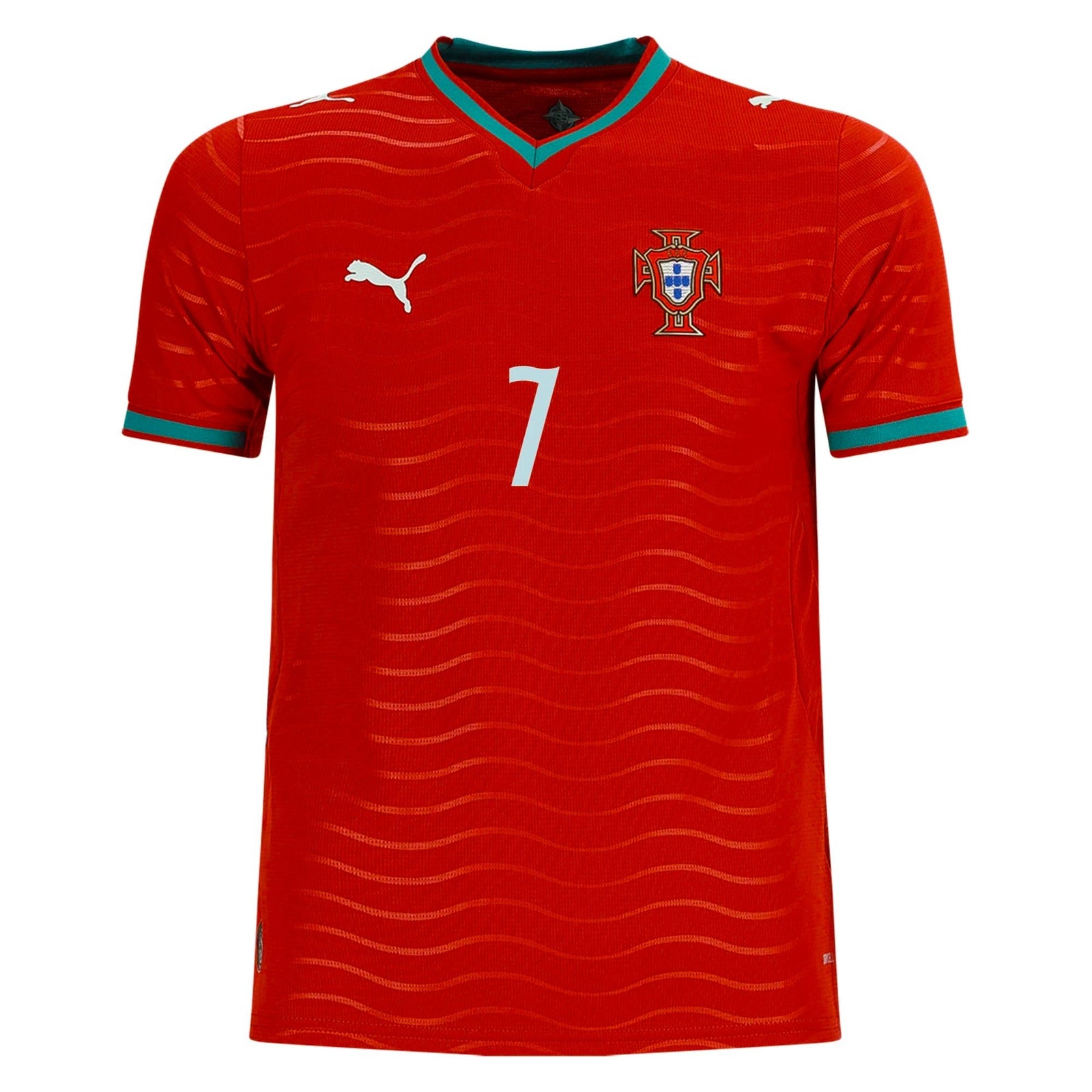 PUMA Youth Cristiano Ronaldo Portugal World Cup Home Jersey 2026 (Club Red/Green Lagoon) | SoccerWearhouse