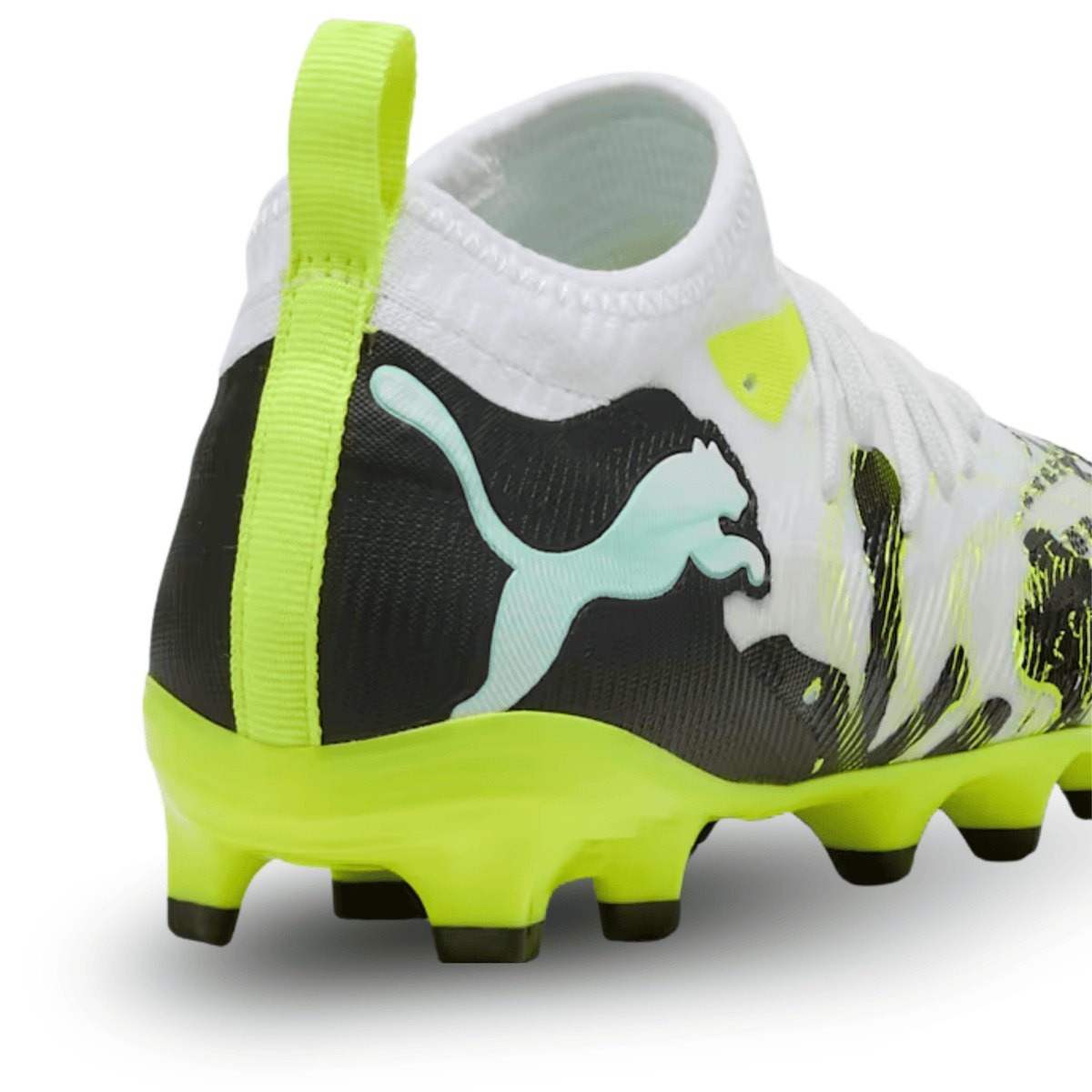Puma Youth Jr. Future 9 Match Creativity FG/AG Soccer Cleats (Yellow Alert/Mint Jelly/White) | SoccerWearhouse